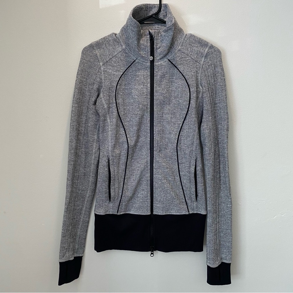 Lululemon Define Jacket Herringbone Grey Black Full Zip